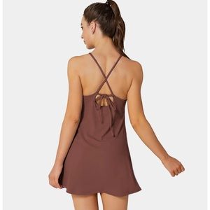 Halara. Auburn strappy tie-up dress w/ shorts set